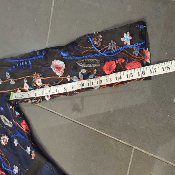 Floral dress with sheer sleeves | size M - Picture 6 of 7